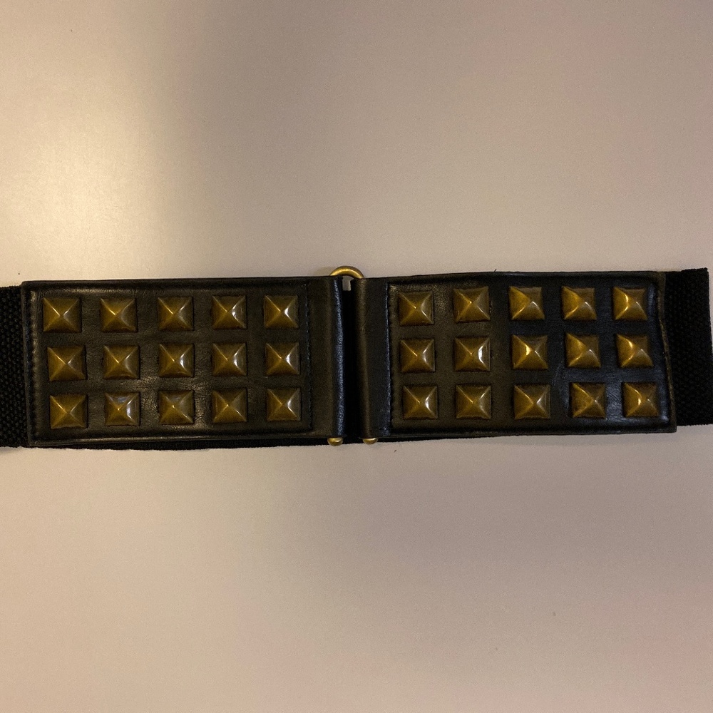 Studded Leather Stretch Belt